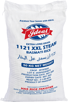 1121 steam basmati rice, 50kg pp bag