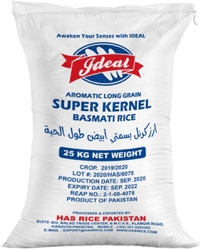 super kernel basmati rice, 25kg pp bag